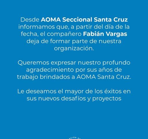 AOMA Santa cruz Salida fabian