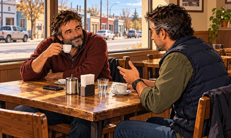 Charla de café junto a la ventana