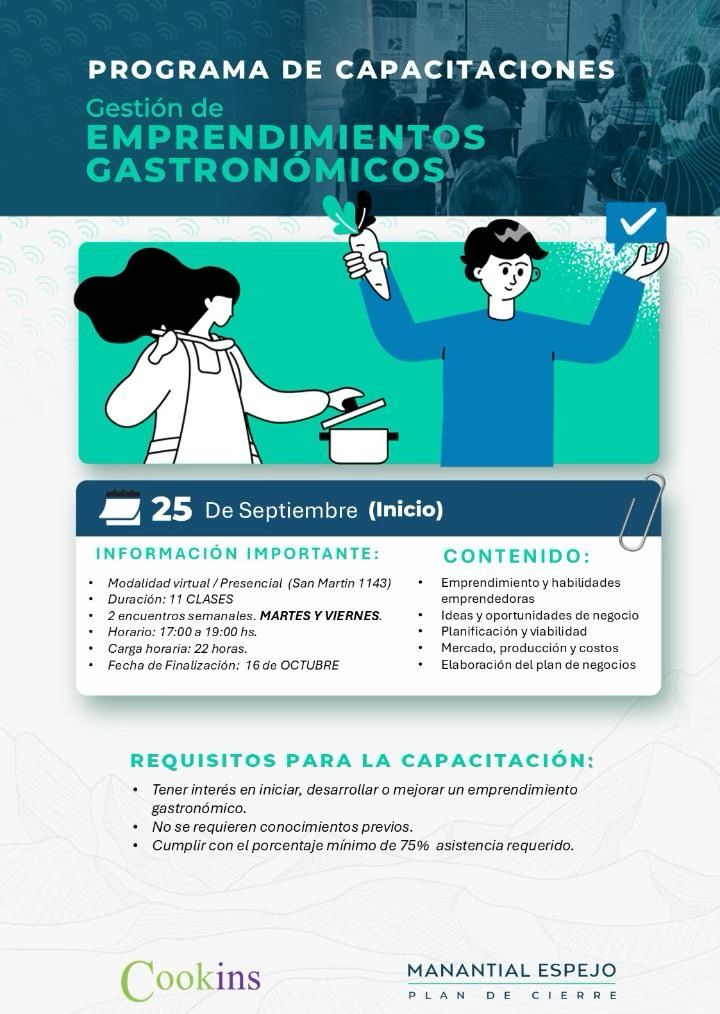 Flyer Cookins Manantial Espejo Flyer Cookins Manantial Espejo