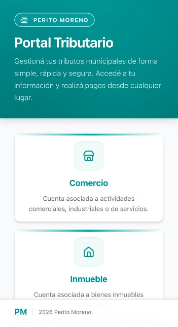 Interface acceso portal tributario PM